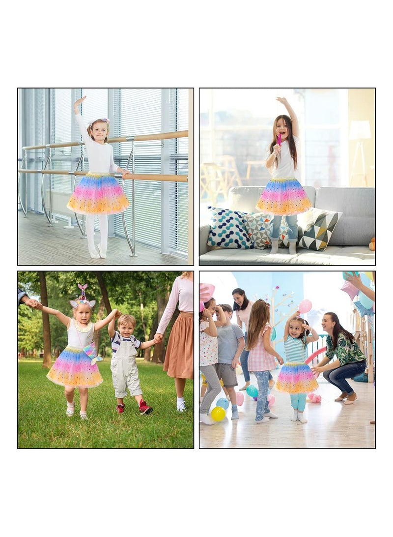 Girls Princess Costume Set with Headband and Light Up Wand Tutu Skirt for Party Dress Up and Cosplay - Image 2