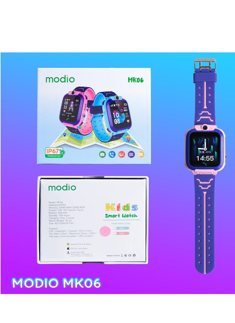 modio - Modio MK06 Smart Watch With Sim Slot Camera And Real Time Tracker For Kids - Image 1