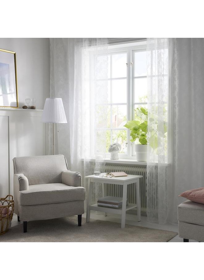 زبون ستائر شبكية، زوج واحد، أبيض عاجي، 145×300 سم  - Image 2