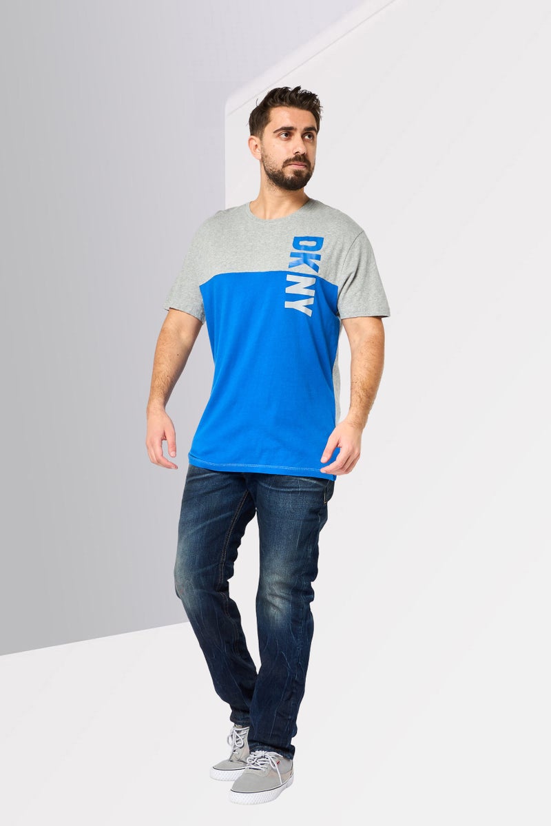 DKNY Men Crew Neck Short Sleeve Brand Logo T-Shirt, Multicolor - Image 2