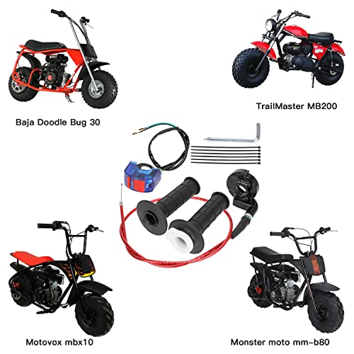 YOXUFA Mini Bike Throttle Cable 7/8 Handlebar Kit Compatible with Predator 97cc 196cc 212cc Engine Baja DoodleBug DB30 Coleman CT200U BT200X Warrior Massimo MB200 Motovox Monster Moto MMB80 Parts - Image 3