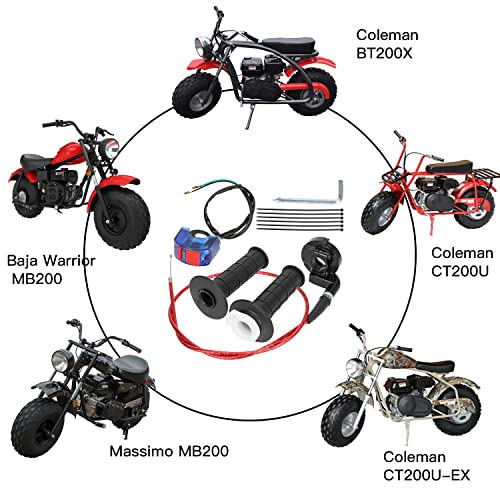 YOXUFA Mini Bike Throttle Cable 7/8 Handlebar Kit Compatible with Predator 97cc 196cc 212cc Engine Baja DoodleBug DB30 Coleman CT200U BT200X Warrior Massimo MB200 Motovox Monster Moto MMB80 Parts - Image 2