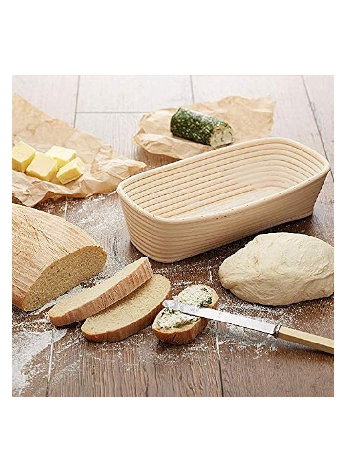 erorex Bread Proofing Basket Set - Handmade 9 Inch Round & 10 Inch Oval for Dough Rising Fermentation Baking with Dough Scraper Linen Liner Cloth Bread Lame  - Image 3