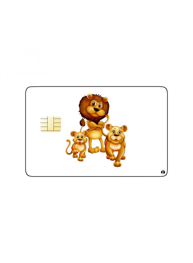 RKN PRINTED BANK CARD STICKER Cute Lion Family Drawing - Image 1