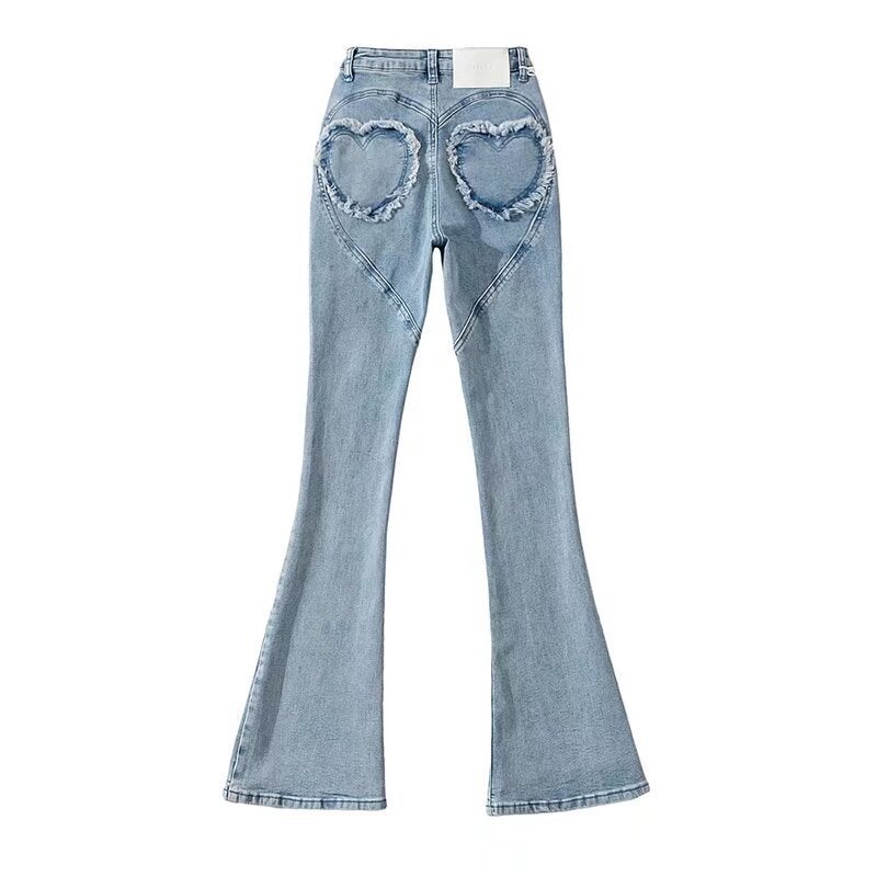 Style High Waist Stretch Skinny Jeans Slim Fit Slimming Trousers Micro Flared Pants Peach Hip Love - Image 4