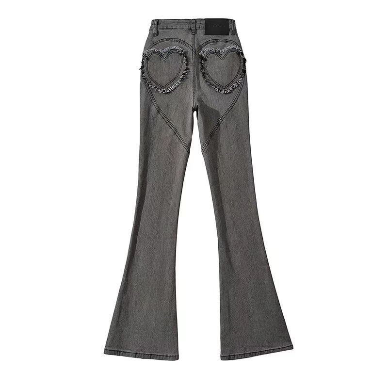 Style High Waist Stretch Skinny Jeans Slim Fit Slimming Trousers Micro Flared Pants Peach Hip Love - Image 5