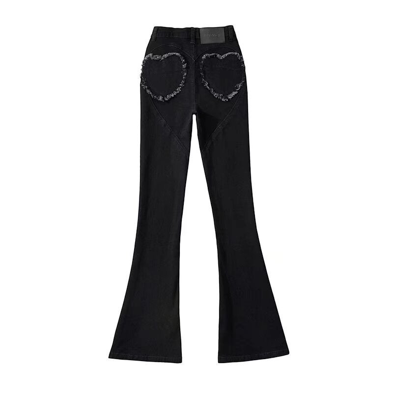 Style High Waist Stretch Skinny Jeans Slim Fit Slimming Trousers Micro Flared Pants Peach Hip Love - Image 1