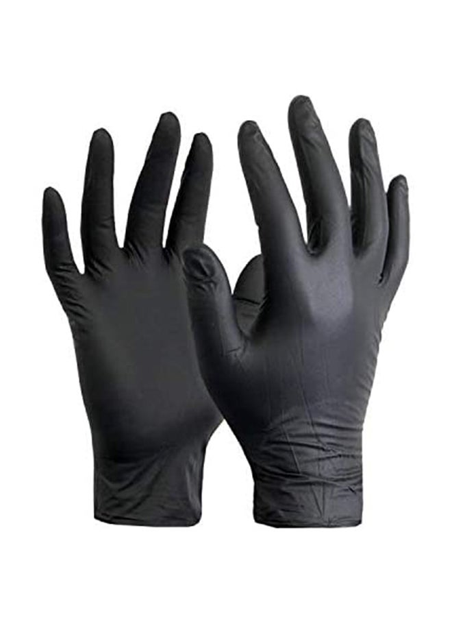 Large Black Powder-Free Vinyl Gloves 100 Pieces - Image 1