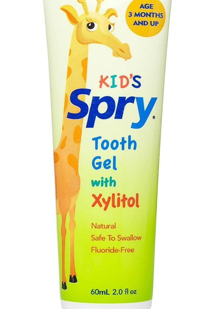 Spry Natural Xylitol Tooth Gel for Kids - Fluoride Free, Original Flavor, 2 Fl Oz - Image 1