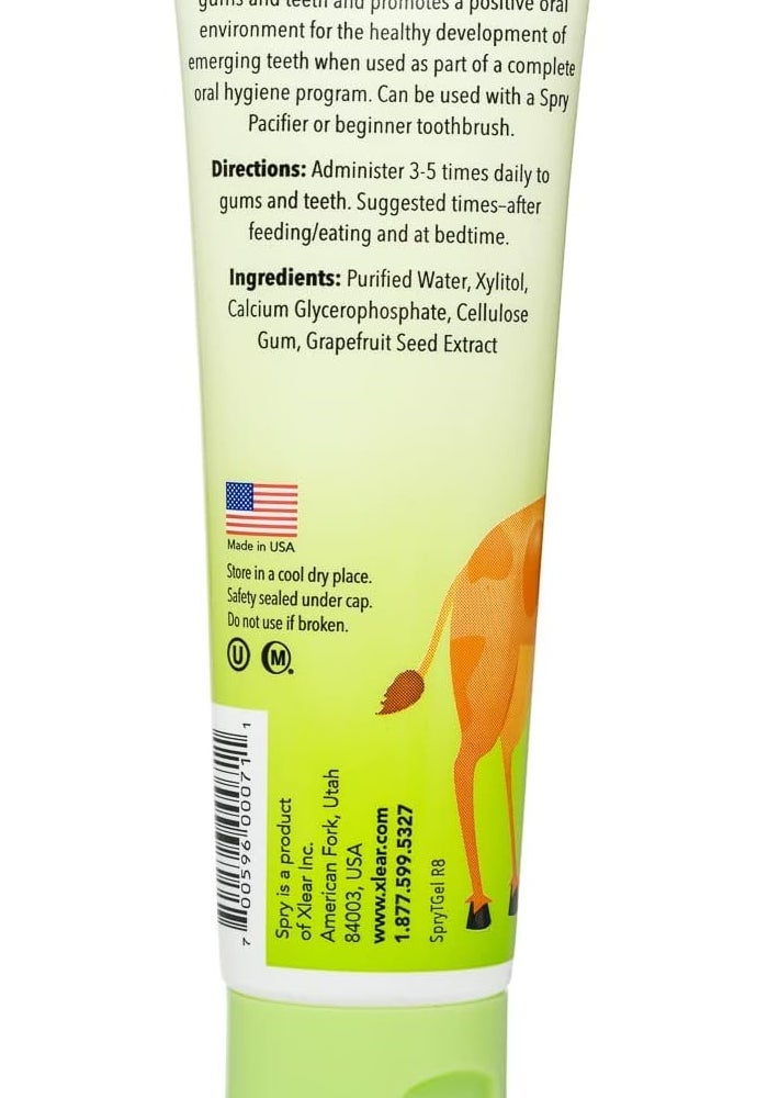 Spry Natural Xylitol Tooth Gel for Kids - Fluoride Free, Original Flavor, 2 Fl Oz - Image 2