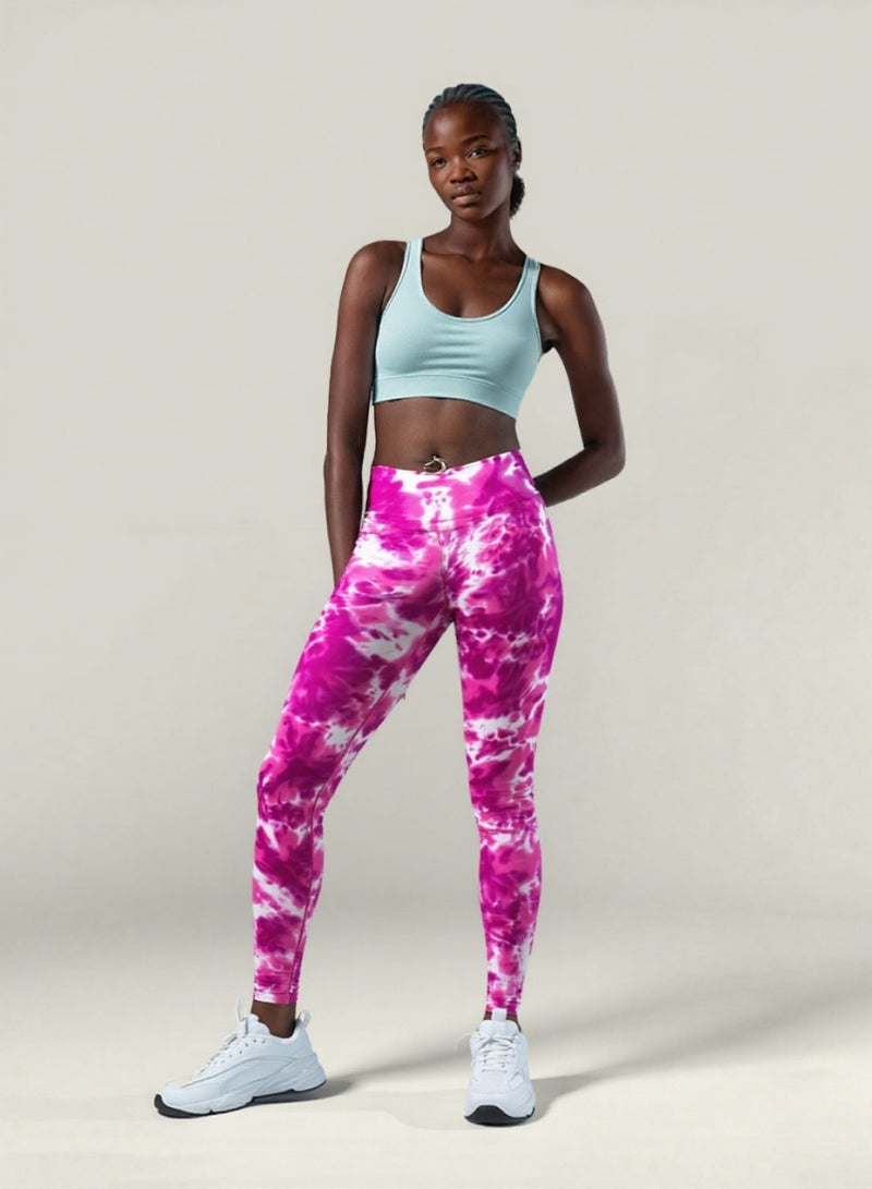NIBEMINENT Seamless Tie-Dye High-Waisted Yoga Pants - Butt-Lifting Workout Leggings for Women, Squat-Proof Gym Running Tights with Tummy Control - Image 1