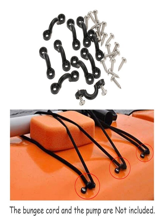 Docooler 10pcs Nylon Bungee Deck Loops Tie Down Pad Eye with 20 Screws for Boat Kayak Deck Rigging Kit - Image 2