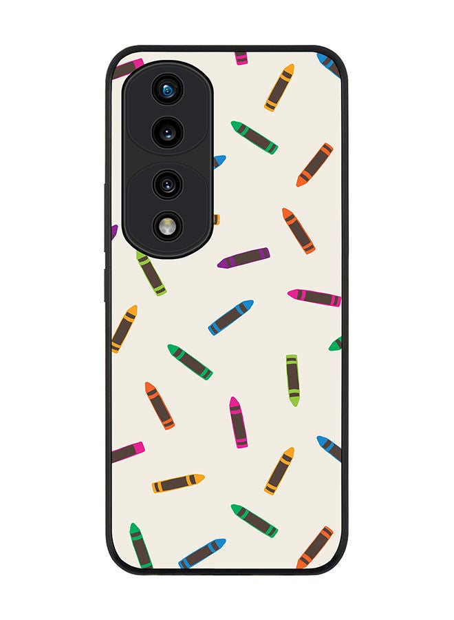 Stylizedd Rugged Black edge case for Honor 70 Pro Slim fit Soft Case Flexible Rubber Edges Anti Drop TPU Gel Thin Cover - Crayon Pary  - Image 1