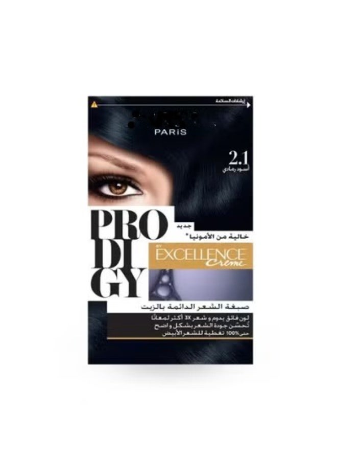 Prodigy Ammonia-Free Hair Dye - Shade 2.10 Black Ash