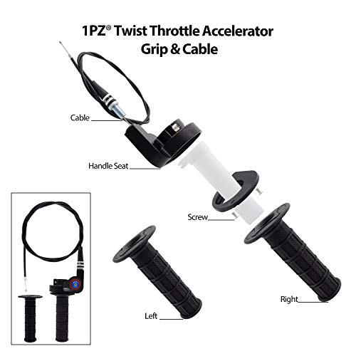 1PZ GS1-T10 Heavy Duty 7/8" 22mm Twist Throttle Grips Cable for CRF KLX TTR 110 125 150 200 250 cc Dirt Pit Bike - Image 2