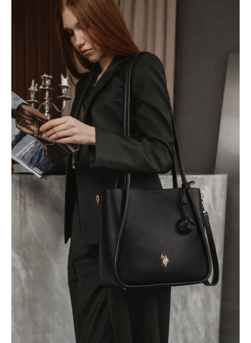 U.S. Polo Assn. BLACK U.S. Polo Assn. Women's Shoulder Bag, Ladies Large Capacity Shoulder Bag Handbag Tote Bags Clutch Bag, Women's Leather Hobo Bag, Women's Tote Bag, Women's Shoulder Bag, Women's Hand Bag, Women's Travel Bag, for Office Sling Bag Side Bag and Girls College Students  | Best Price UAE
