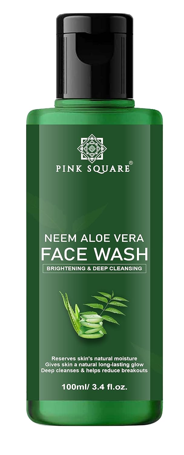 Pink Square Neem Aloevera Purifying Face Wash for Prevents Pimple Oil Free Skin Make Skin Soft 100 ML - Image 1