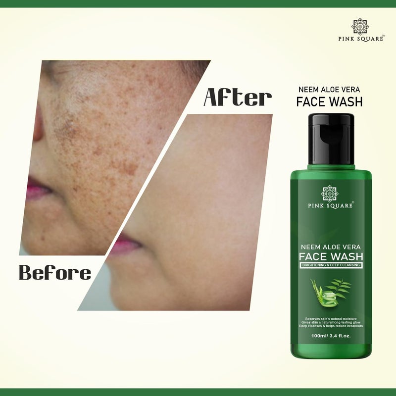 Pink Square Neem Aloevera Purifying Face Wash for Prevents Pimple Oil Free Skin Make Skin Soft 100 ML - Image 5
