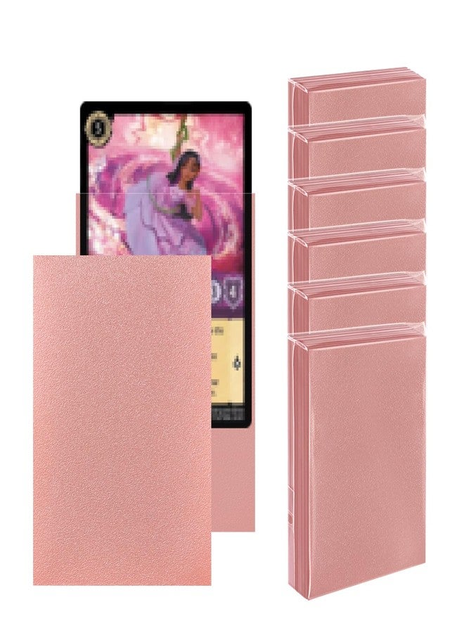 Katomula 300CT Rose Gold Card Sleeves for Lorcana, MTG, Clear Front Textured Back, Standard Size, Polypropylene (PP), 300 Pieces - Image 1