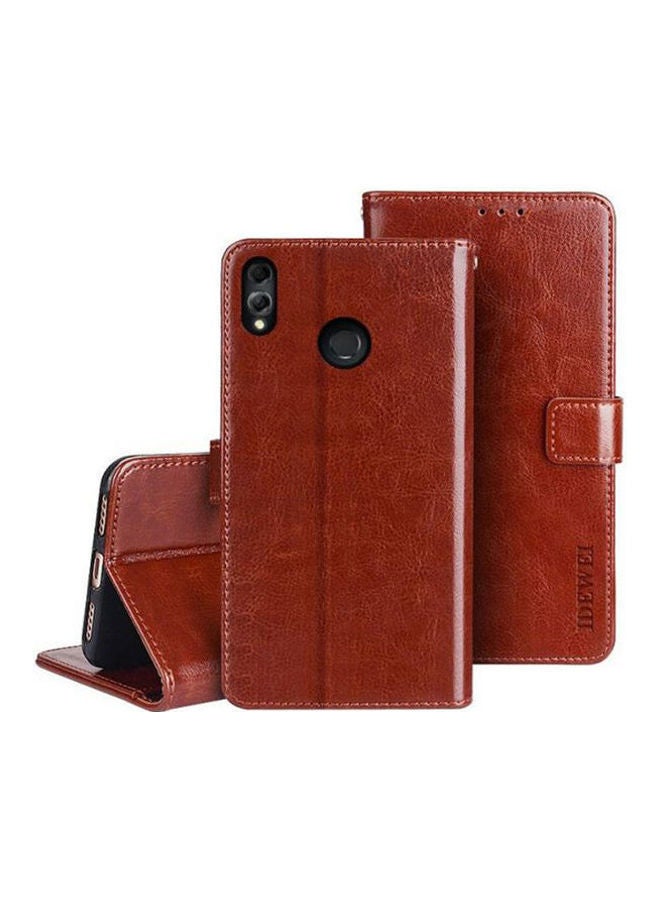 NIBEMINENT Huawei Honor 8X Mobile Phone Case AntiFall Clamshell Protective Cover Brown