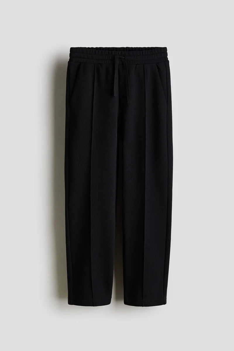 H&M Tapered piqué trousers