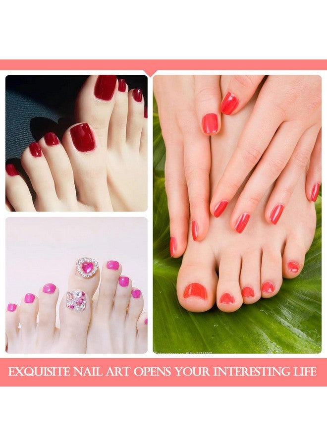 SILPECWEE Toe Nail Stickers Full Nail Wraps Red Solid Color Toenail Polish Strips For Women Self Adhesive Toe Stickers Polish Gel Toenails Stickers With 1Pc Nail File (20 Sheets) - Image 5