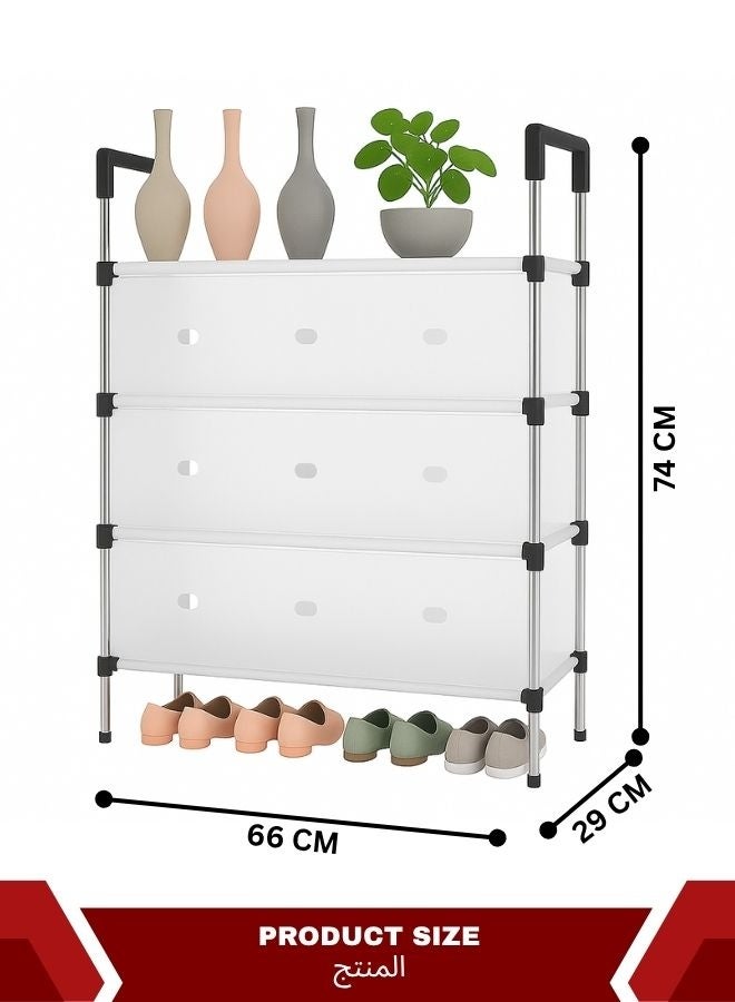 RACK STORE 4-Tier Closed Cupboard Shoe Rack –  Shoe Organizer for Entryway and Bedroom |  Dust-Proof, Sturdy & Spacious Shoe Cabinet - Image 2