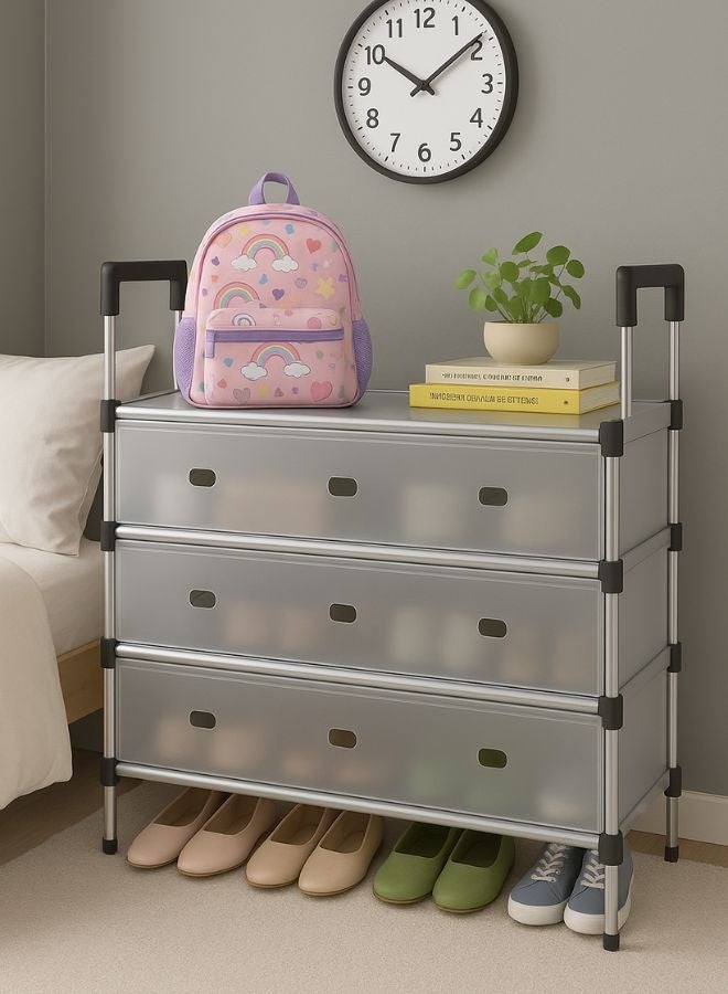 RACK STORE 4-Tier Closed Cupboard Shoe Rack –  Shoe Organizer for Entryway and Bedroom |  Dust-Proof, Sturdy & Spacious Shoe Cabinet - Image 4