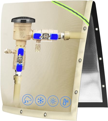 Joramoy Opening Backflow Preventer Pipe Insulation CoverIrrigation Sprinkler Valve CoverWater Well Pump CoverSturdy 5 Layers Hydrant Cover for Winter Freeze Protection - Image 1