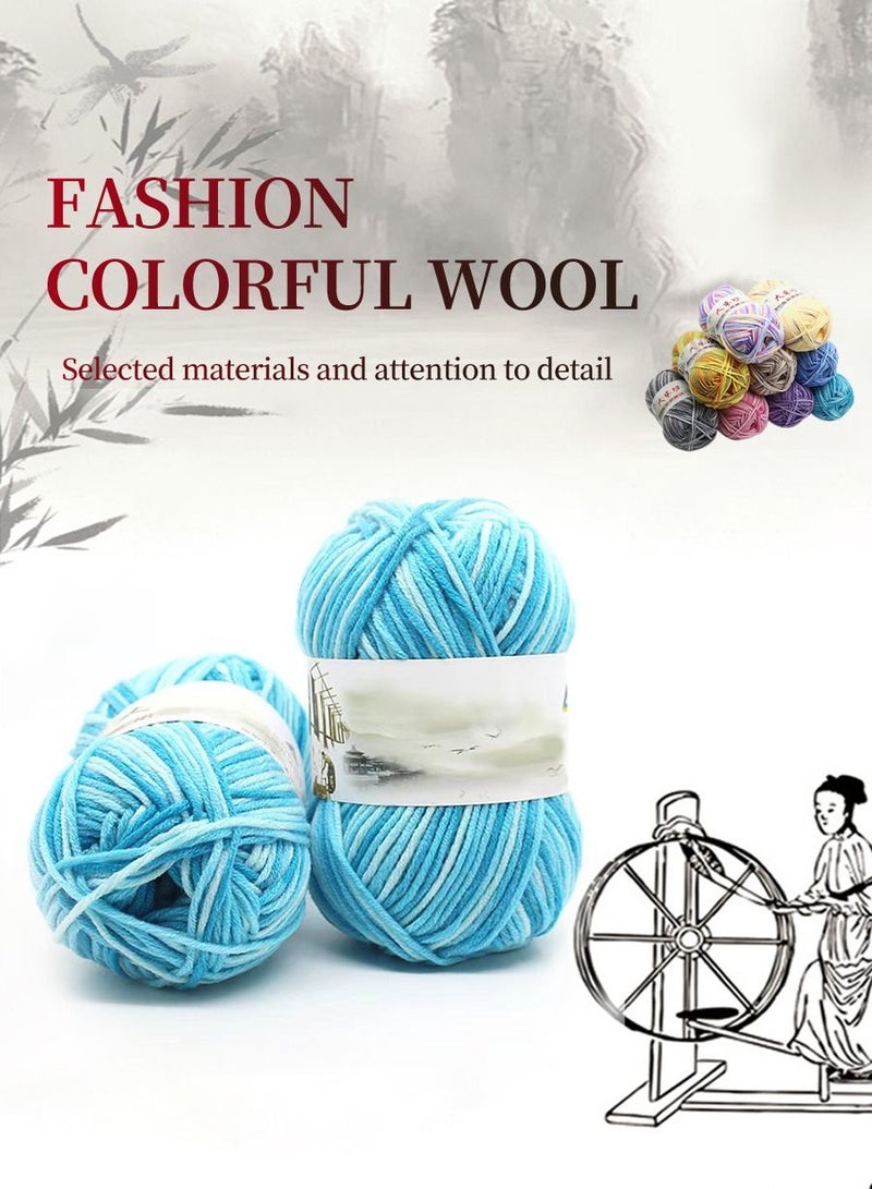 MileMelo 2-Piece Hand Knitting Wool Blue  - Image 4
