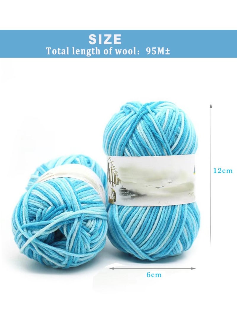 MileMelo 2-Piece Hand Knitting Wool Blue  - Image 2