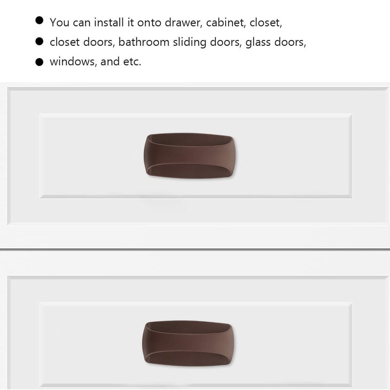 6Pcs Brown Self Adhesive Door Handles Cabinet Pulls For Kitchen Wardrobe Sliding Glass - Image 4