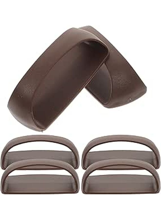 6Pcs Brown Self Adhesive Door Handles Cabinet Pulls For Kitchen Wardrobe Sliding Glass - Image 1
