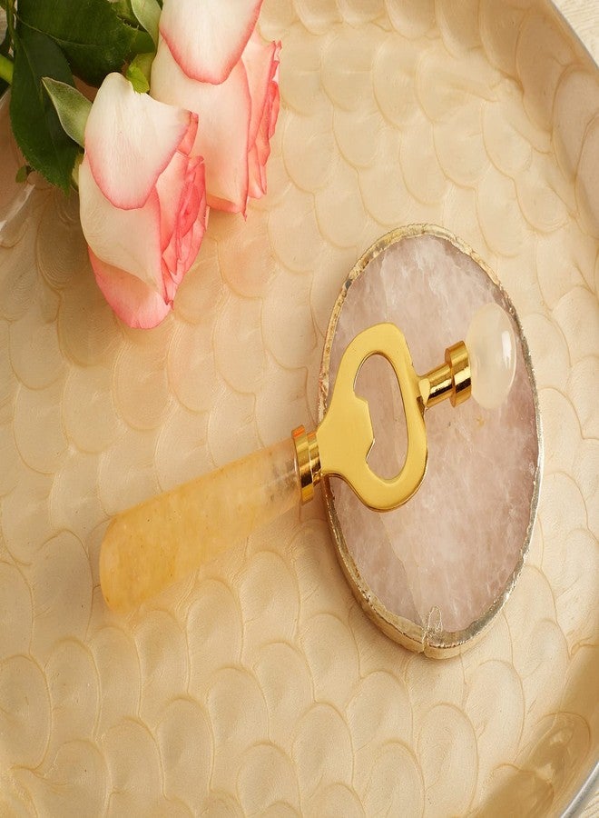AD ARTS Indian Essence by AD ARTS Quartz Luxury Designer Bottle Openers with Pearl (Yellow Aventurine) - Image 1