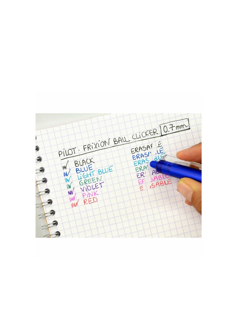 PILOT 6-Piece Frixion Clicker Erasable Ball Pen 0.7mm Tip Green Ink  - Image 3