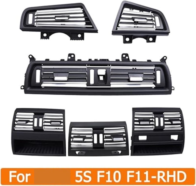 MKVAXR AC Air Vent Grille Panel Chrome Outlet Cover Replacement for BMW 5 Series F10 F11 F18 (2010-2017) - Image 3