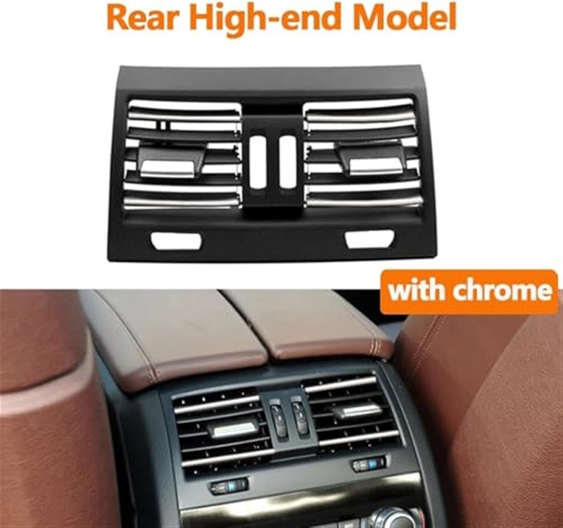 MKVAXR AC Air Vent Grille Panel Chrome Outlet Cover Replacement for BMW 5 Series F10 F11 F18 (2010-2017) - Image 2