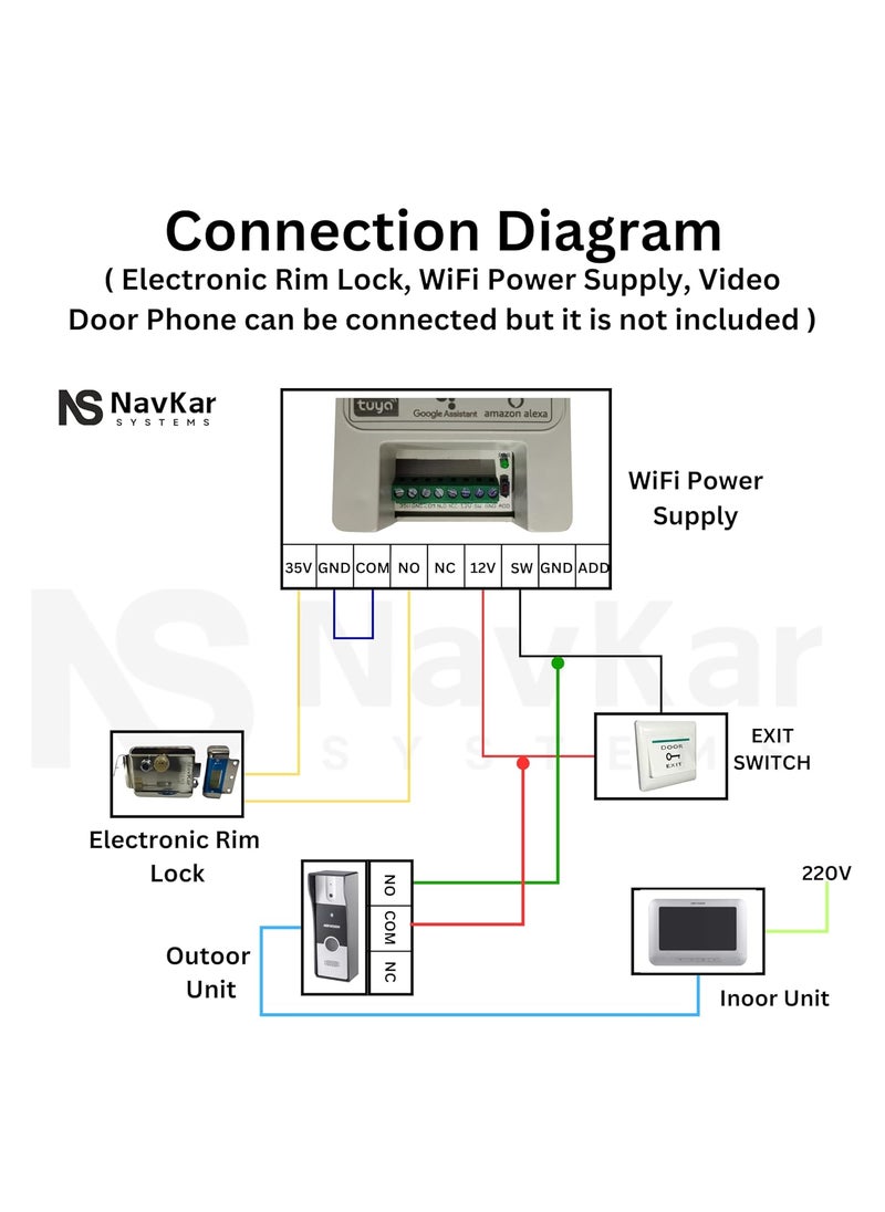 NAVKAR SYSTEMS Navkar Systems Electronic Lock to Operate by Remote Mobile App for Metal Gate Metallic finish Multi  - Image 3