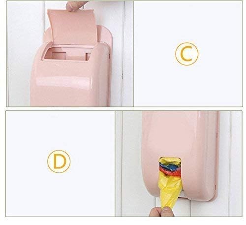 XVIA XVIA Plastic Garbage Bag Dispenser Container Holder Recycle Bag Storage Box Waste Collection Bin Doors Hanging Plastic Organizer Garbage Bin, Rubbish Desktop Boxes Holder (1Pcs) (Multicolor) - Image 3