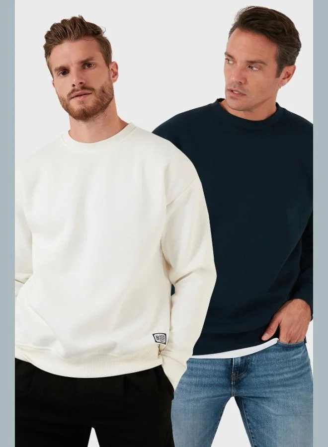 Buratti Regular Fit Crew Neck Fleece Lined 2-Pack Men's Sweatshirt 5905255S2