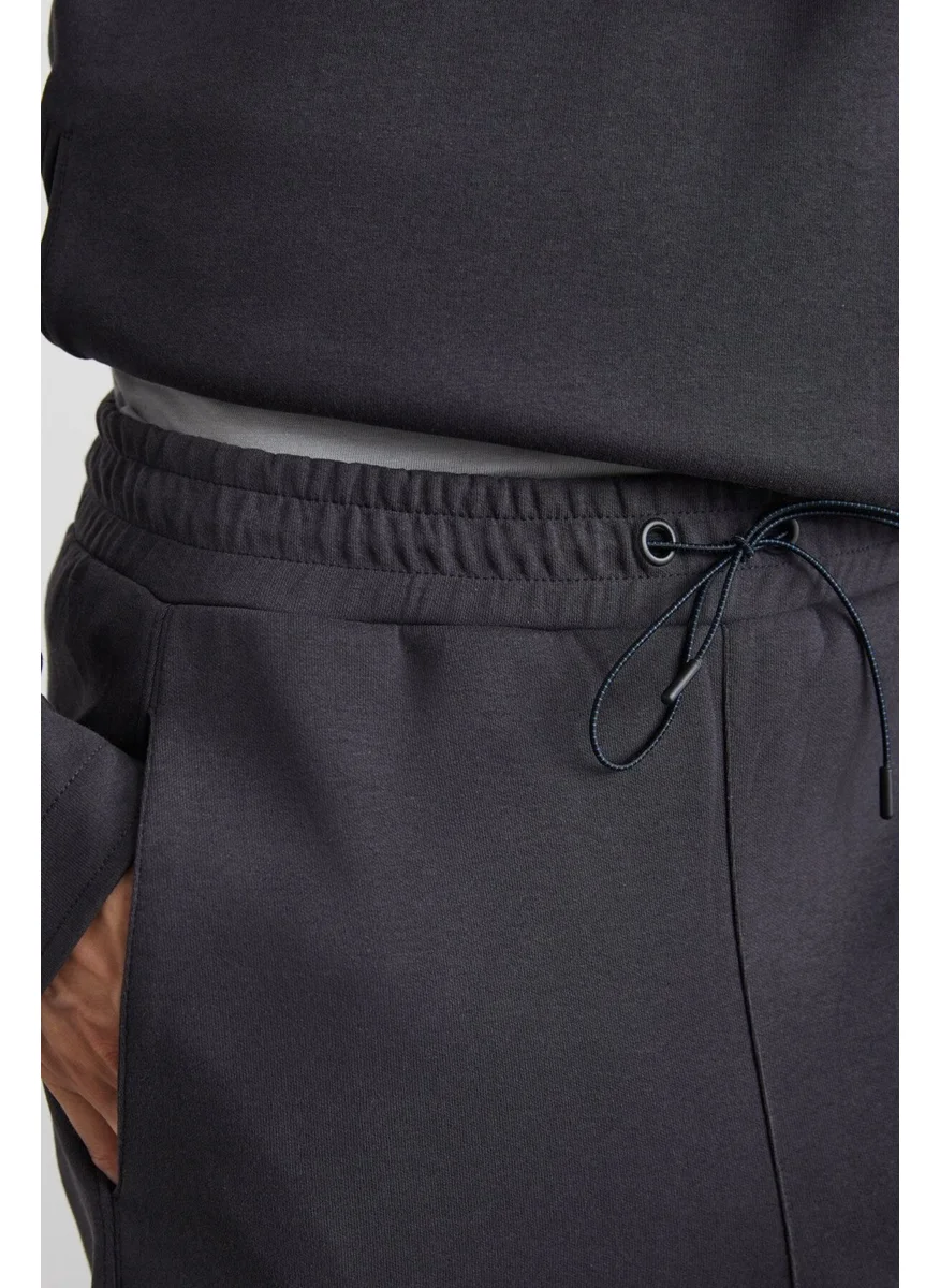 GRIMELANGE Arragon Men's Basic Elastic Leg Soft Fabric 3 Thread Organic Cotton Anthracite Sweatpants