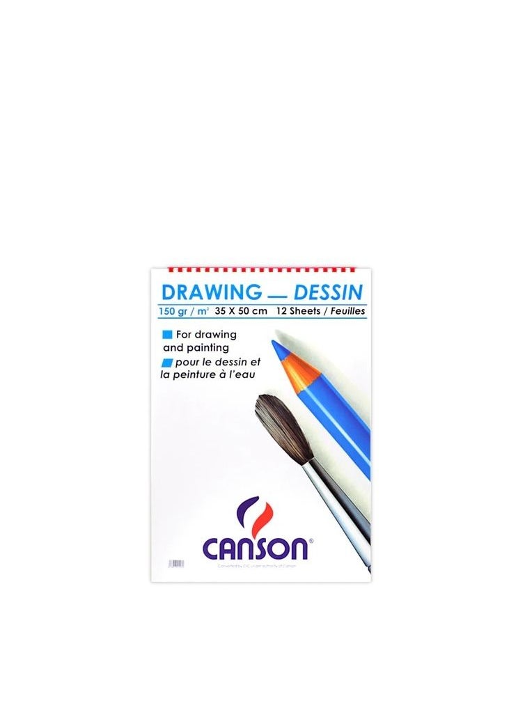 CANSON - canson drawing sketch / 35 * 50 / 12 sheets / white pages - Image 1