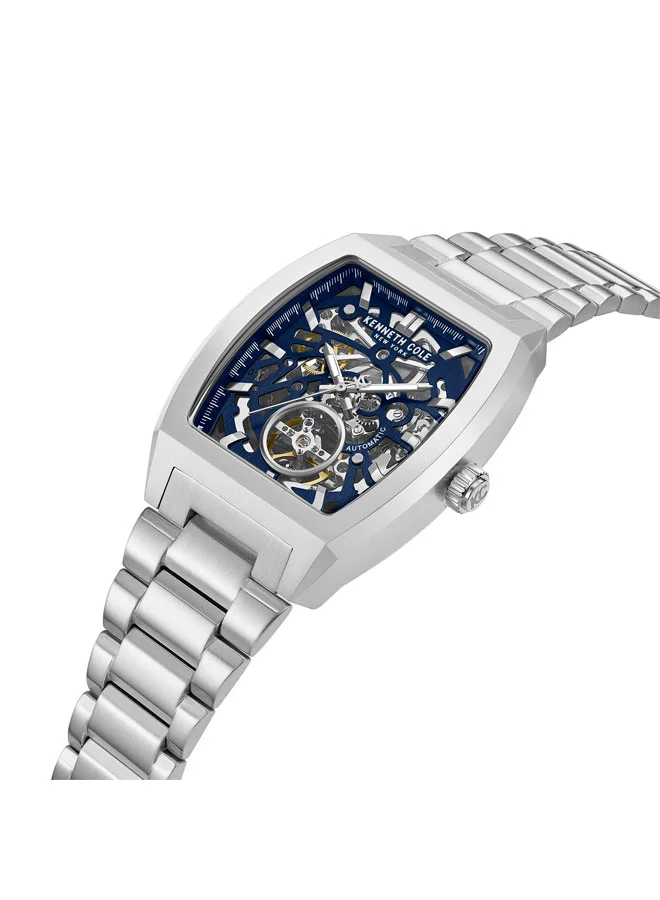 كينيث كول نيو يورك Blue Dial Stainless Steel Bracelet Multifunction Watch for Men, 40mm