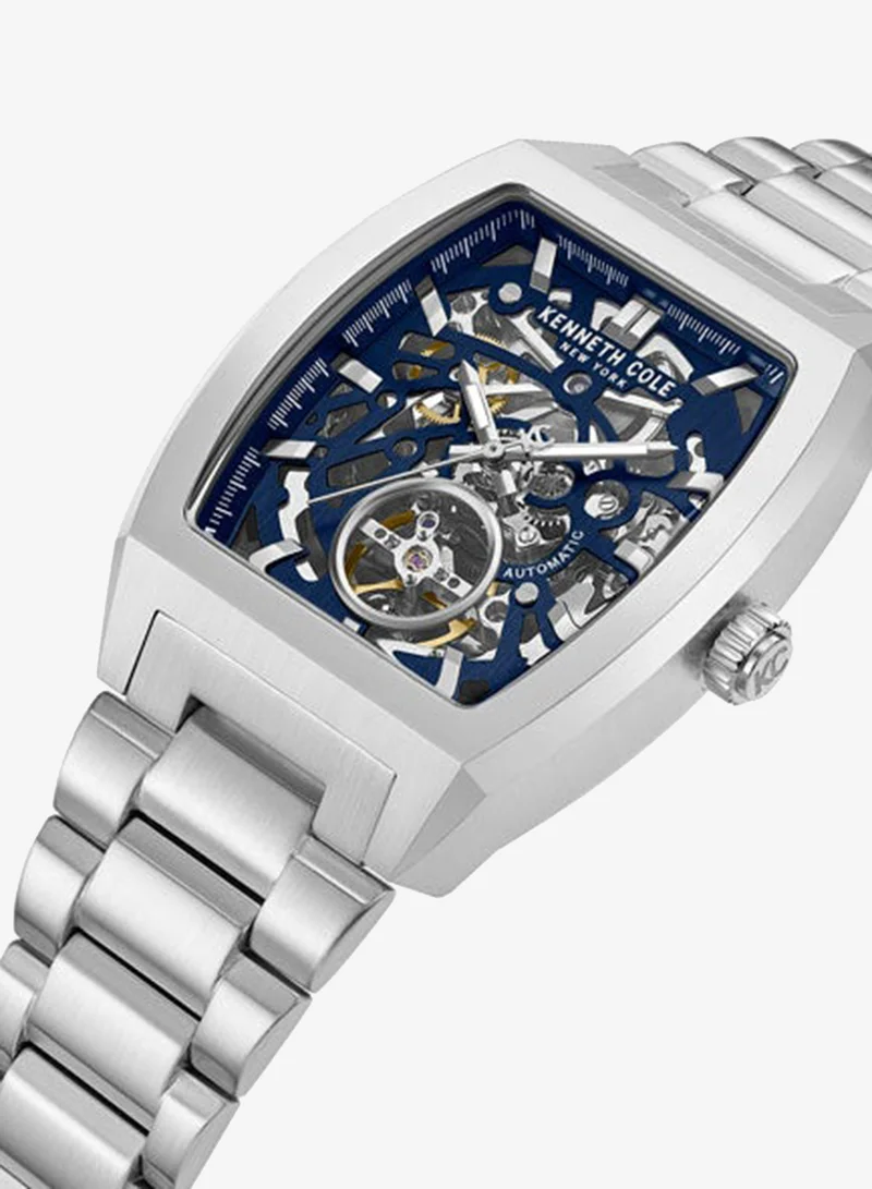 Kenneth Cole New York Blue Dial Stainless Steel Bracelet Multifunction Watch for Men, 40mm