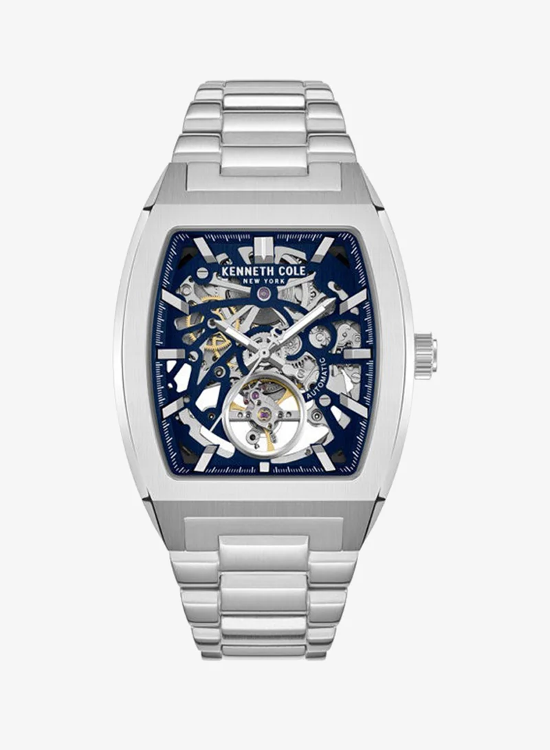 Kenneth Cole New York Blue Dial Stainless Steel Bracelet Multifunction Watch for Men, 40mm