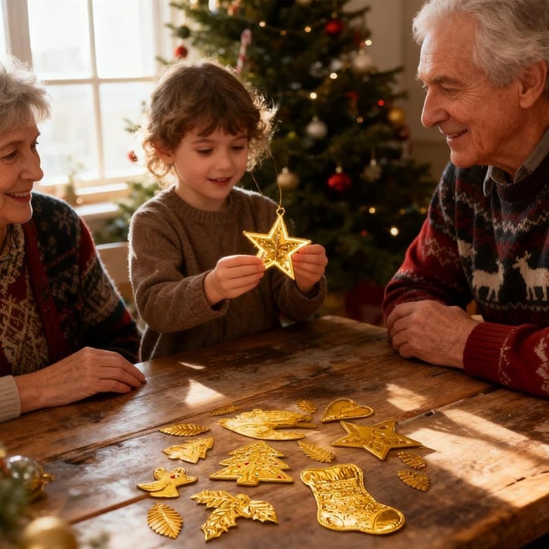 كرافت من ورق مقوى ثقيل ذهبي مزدوج الوجه 20 قطعة ملحقات حرفية مربعة - Image 4