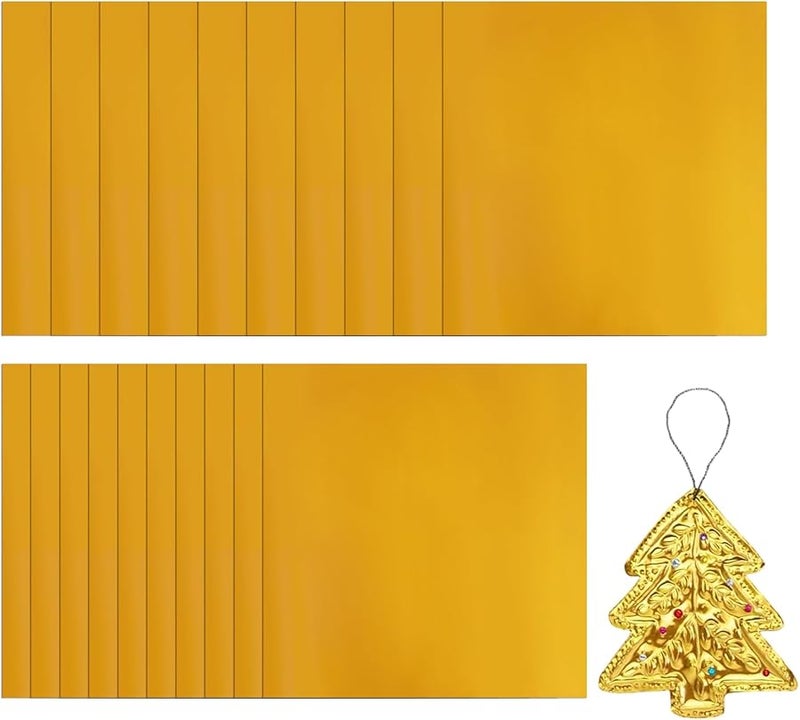 كرافت من ورق مقوى ثقيل ذهبي مزدوج الوجه 20 قطعة ملحقات حرفية مربعة - Image 2