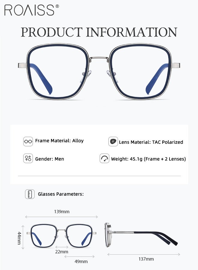 رويس مجموعة نظارات شمسية 3 في 1 مستقطبة مغناطيسية قابلة للطي، نظارات حجب الضوء الأزرق مع عدسة مستقطبة مغناطيسية وعدسة رؤية ليلية مغناطيسية، نظارات متعددة الاستخدامات للرجال مع حافظة نظارات - Image 4