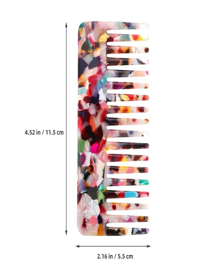 INOOMP 2Pcs Anti-Static Acetate Hair Combs Detangler Tooth Comb for Curly and Wet Hair Styling for Women Colorful Set - Image 2