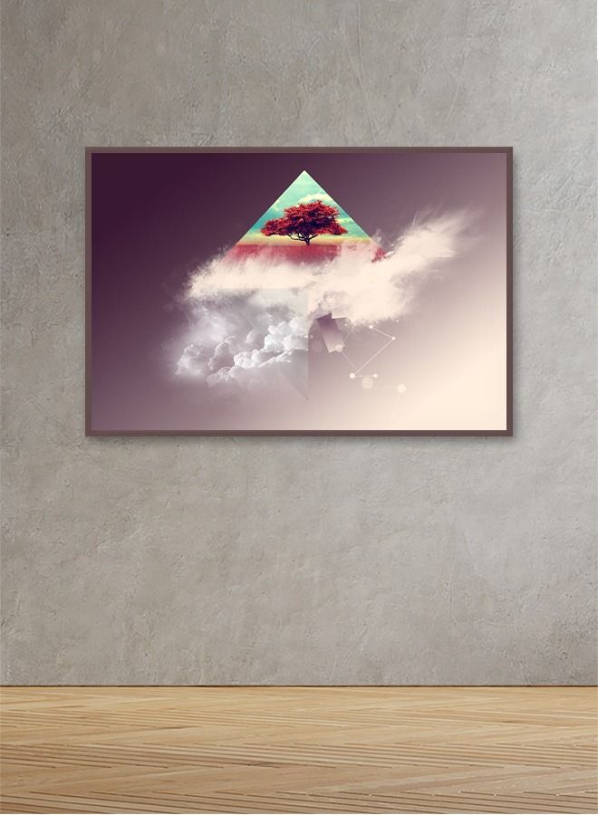 ماركتنا لوحة جدارية قماشية فنية لتزيين الحائط بتصميم عصري مع برواز بني مجوف مقاس (120x80) قطعة واحدة - Image 1